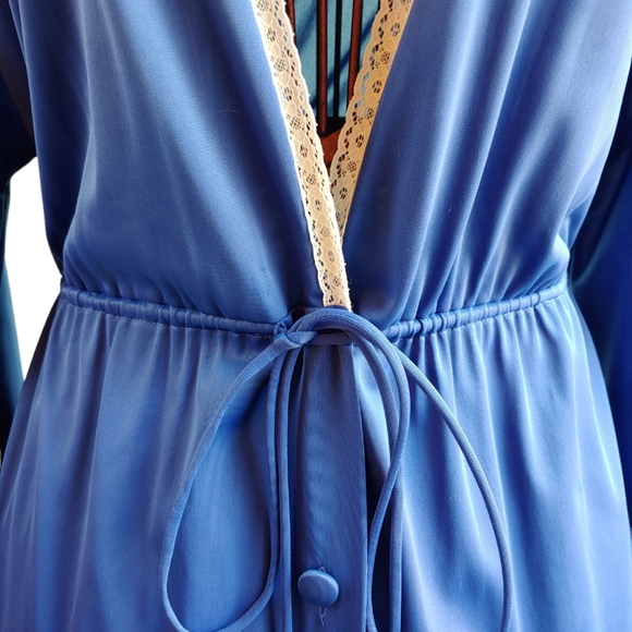 Vintage Vanity Fair Nylon Blue Dressing Gown Robe Nightgown Duster - Size 34 - Picture 5 of 16